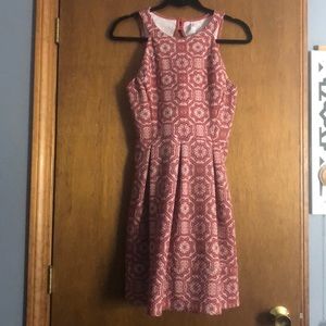 Geometric Racerback Fit & Flare Dress